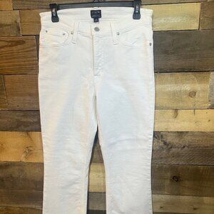 J Crew Womens White High Rise Crop Flare Jeans 29 Waist